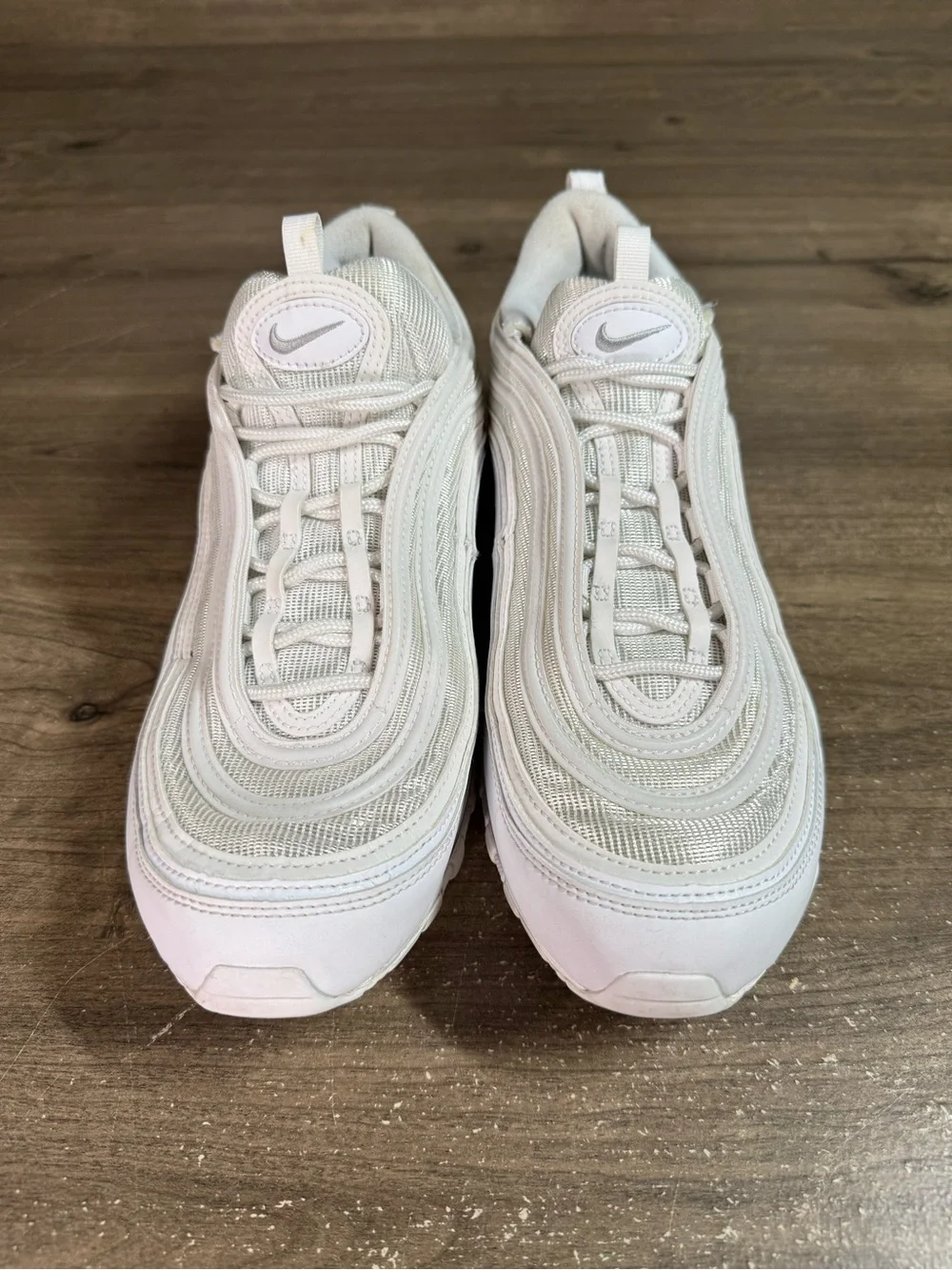 Nike Air Max 97 Triple White Wolf Grey Mens Size 12 921826-101 Sneakers